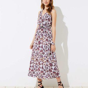 Loft Floral V Neck Maxi Dress Size M NWT